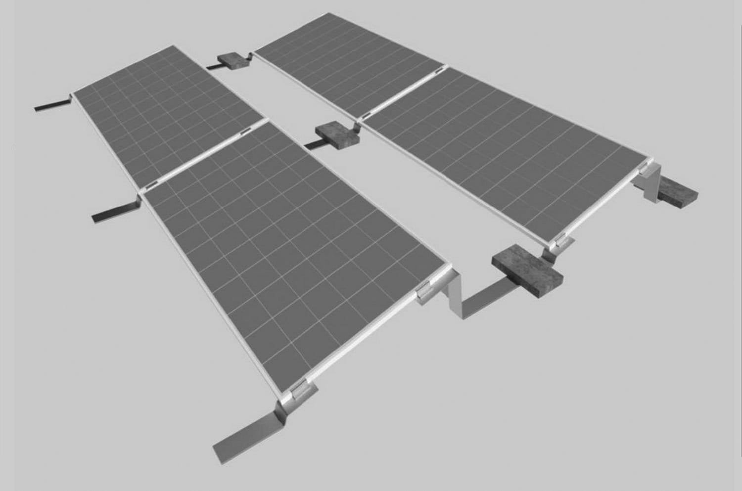 Montavimo konstrukcija plokščiam stogui surišama