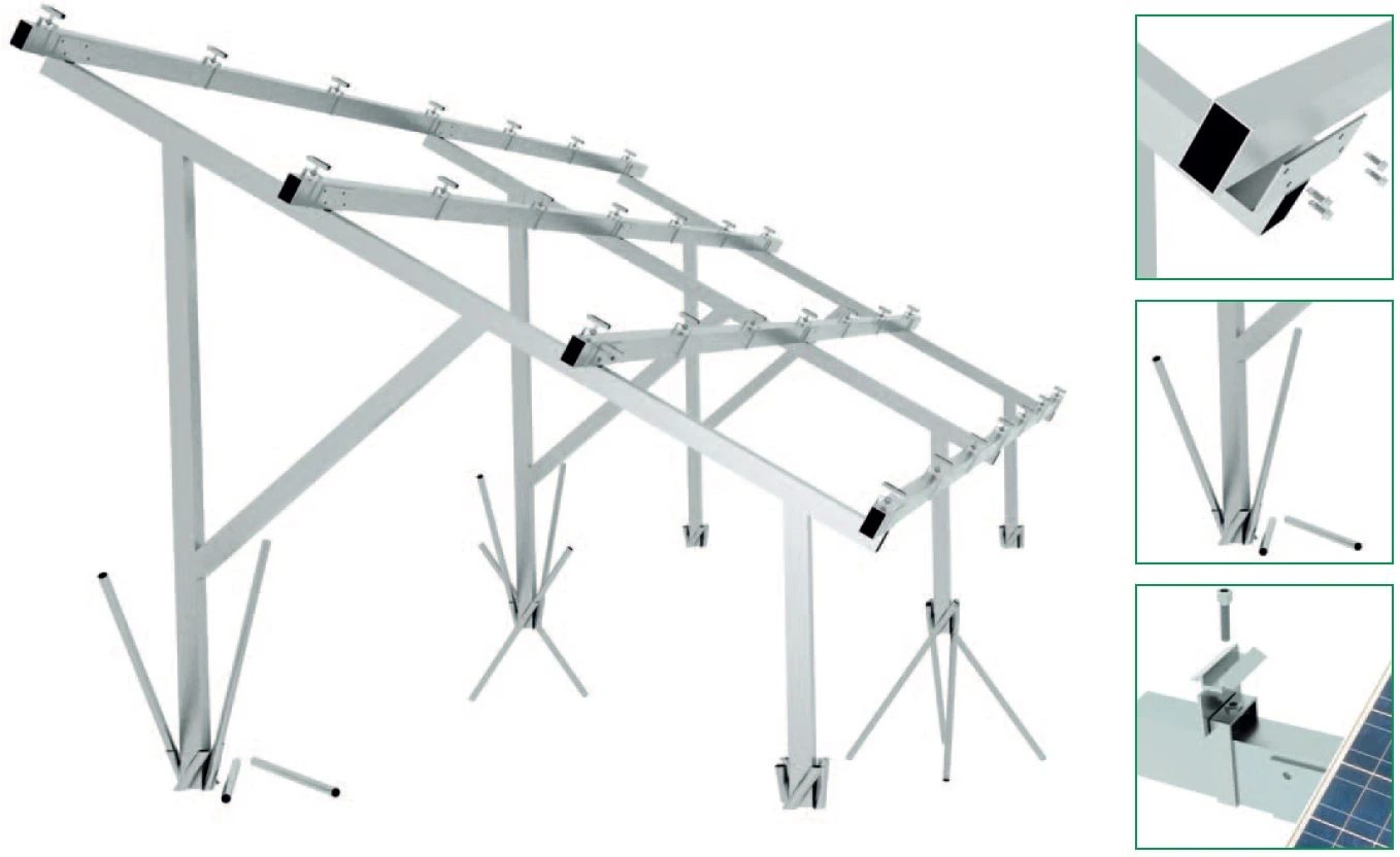 Antžeminė montavimo konstrukcija TreeSystem kalama ežiu